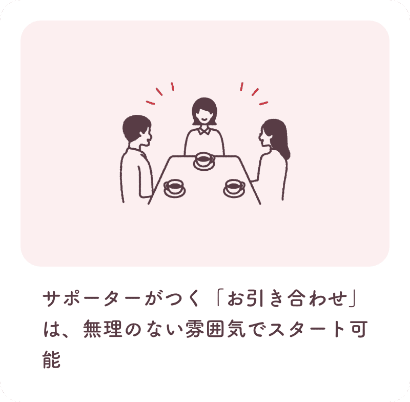 サポーターがつく「お引き合わせ」は無理のない雰囲気でスタート可能